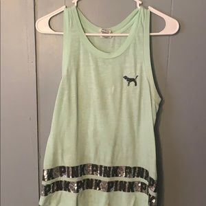 Sequin pink tank top